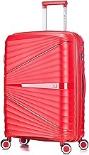 ATX Luggage Medium Suitcase Expandable Unbreakable Polypropylene Hard Shell Hold Check in Fits 23-26KG Super Lightweight with 4 Dual Spinner Wheels and Built in TSA Lock (Blood Red, 86 Liters)
