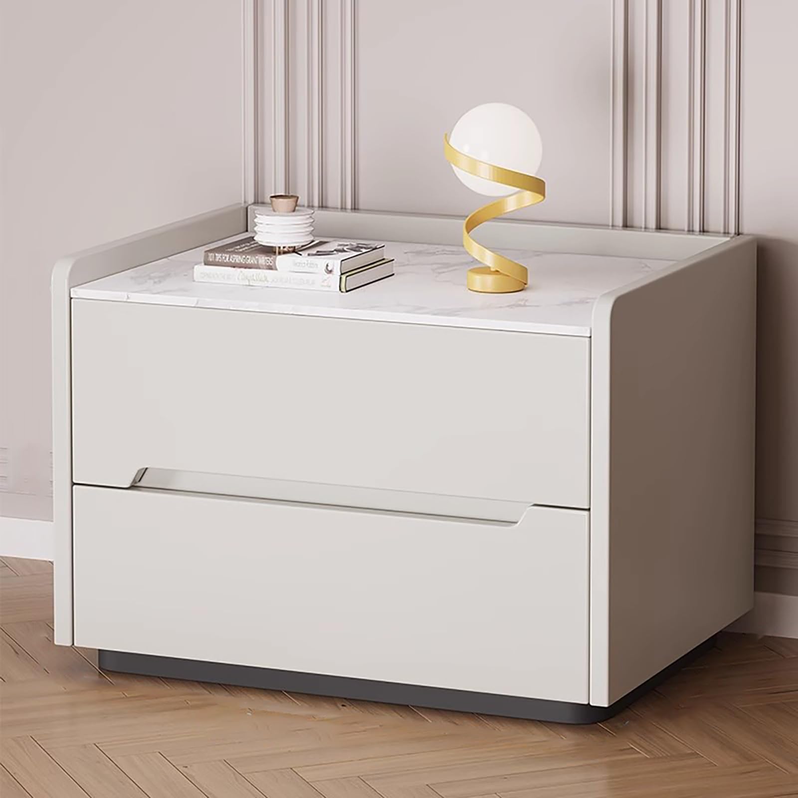 Table de chevet bois blanc pour chambre à coucher épurée et moderne