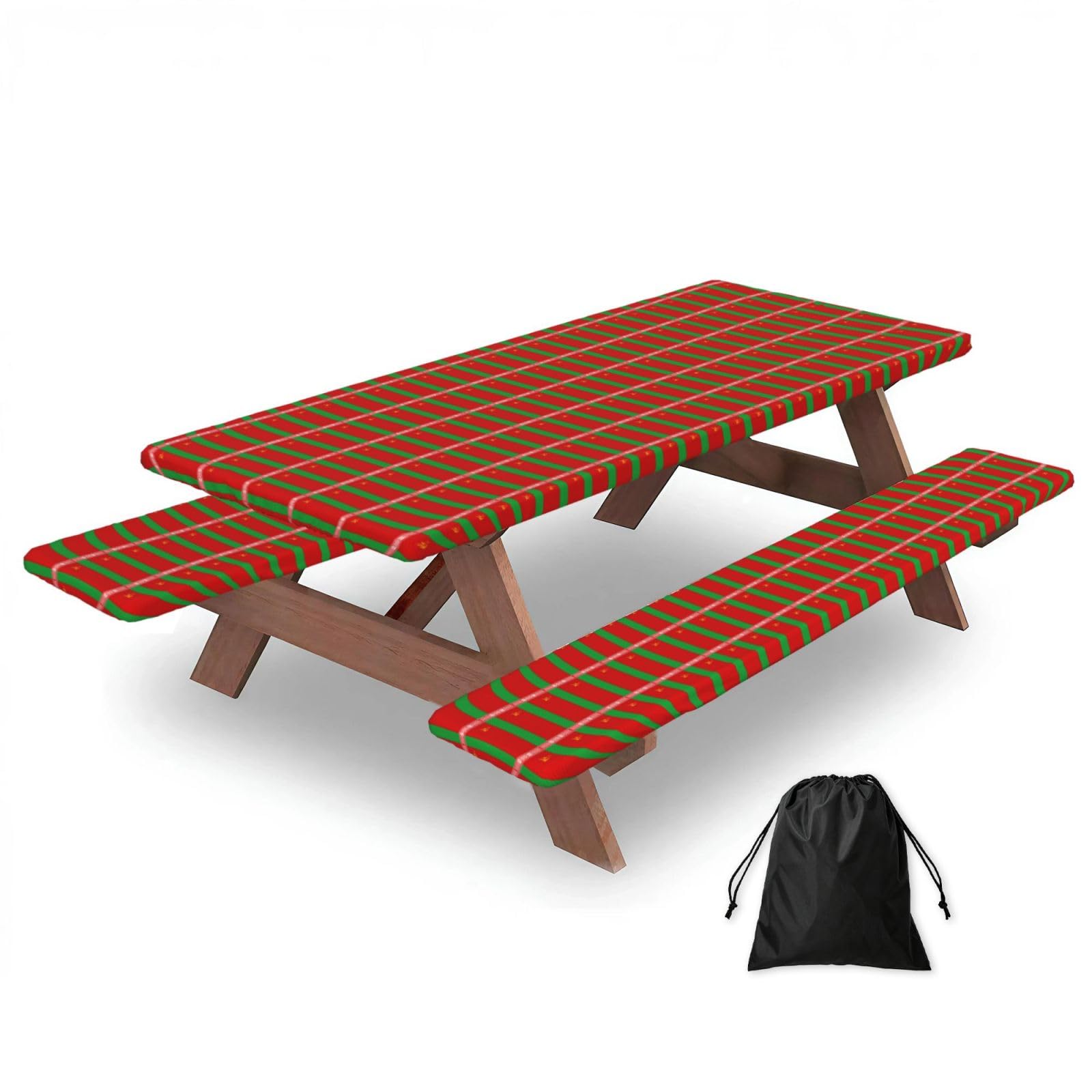 PPHGUT Flag Of Belarus Print Picnic Table Bench Cover Set Outdoor Garden Bbq Protector For Family Camping
