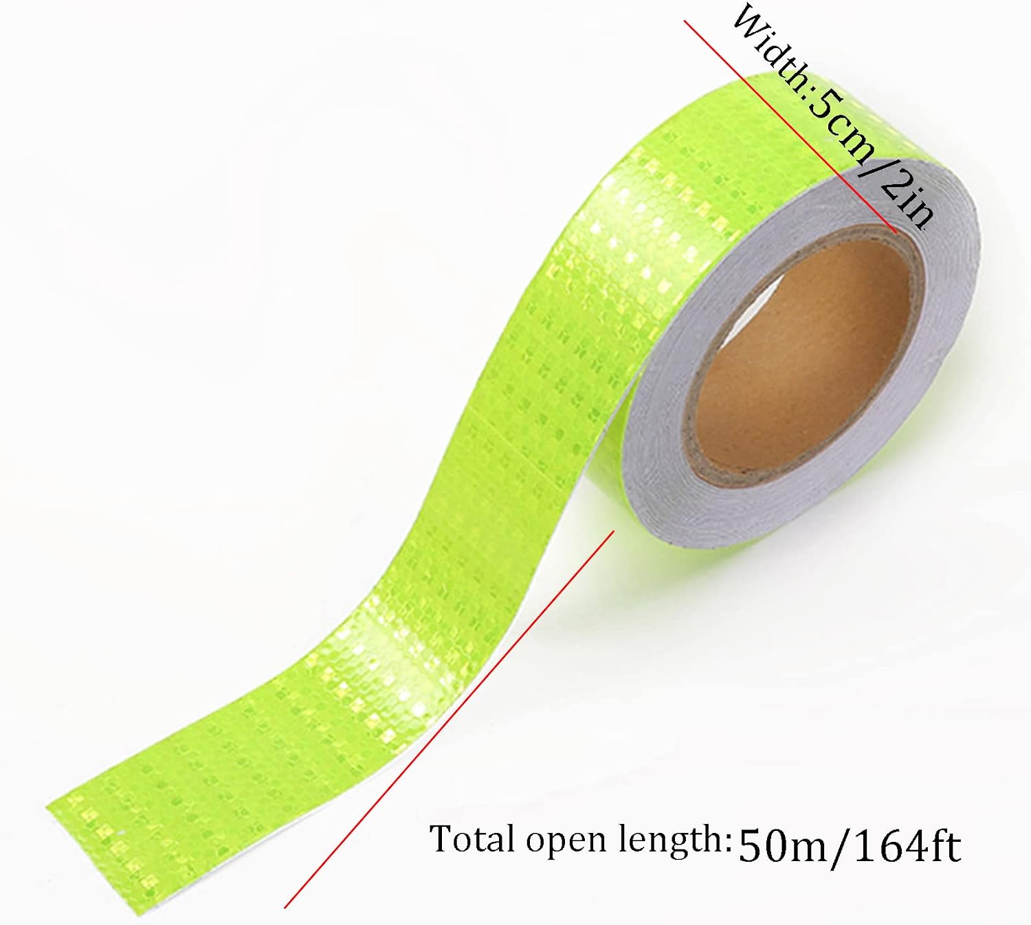 2 Inch X 164 Feet Reflective Tape - Industrial Marking Tape Heavy Duty Hazard Caution Warning Safety Adhesive Tape - for Trailers, Outdoor Cars, Trucks,White Tape