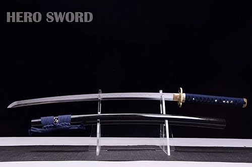 Miniatura 4 de HERO SWORD Tao Luan Hamon de acero templado hecho a mano de arcilla T10 Katana auténtica japonesa Kanahada pulido samurai espada real de combate