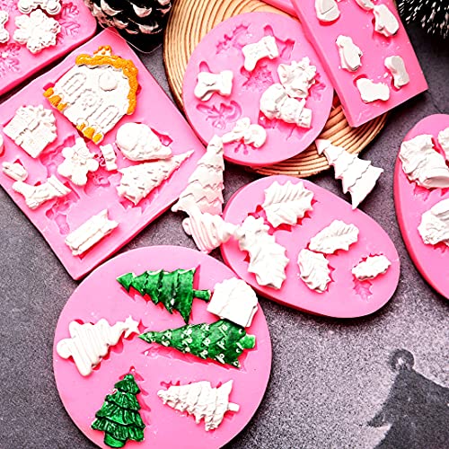 Magigift Christmas Fondant Molds Set, Christmas Theme Silicone Chocolate Candy Mold For Cake Cupcake Polymer Clay Crafting Project -Christmas Tree thumb #2