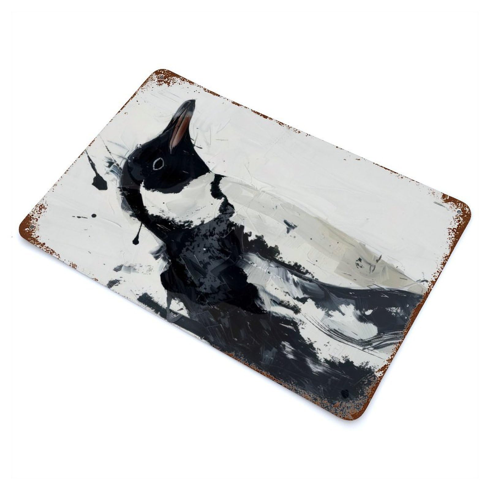 Garage Style Penguin Grace Art Rusty Metal Tin Sign 11.8"x7.9", Farmhouse Wall Decor for Bar And Workshop