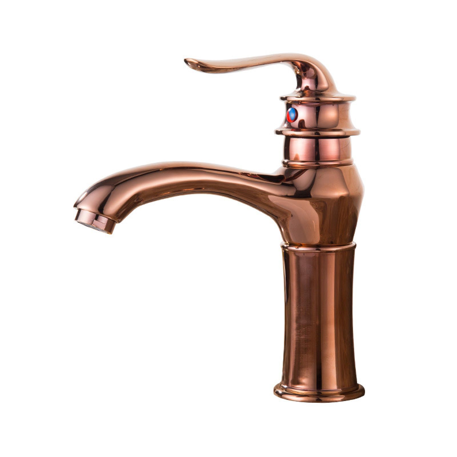 Antique Rose Gold Basin Faucet Retro Bathroom Washbasin Tap Hot and Cold Water Mixer Full Copper Material LWX