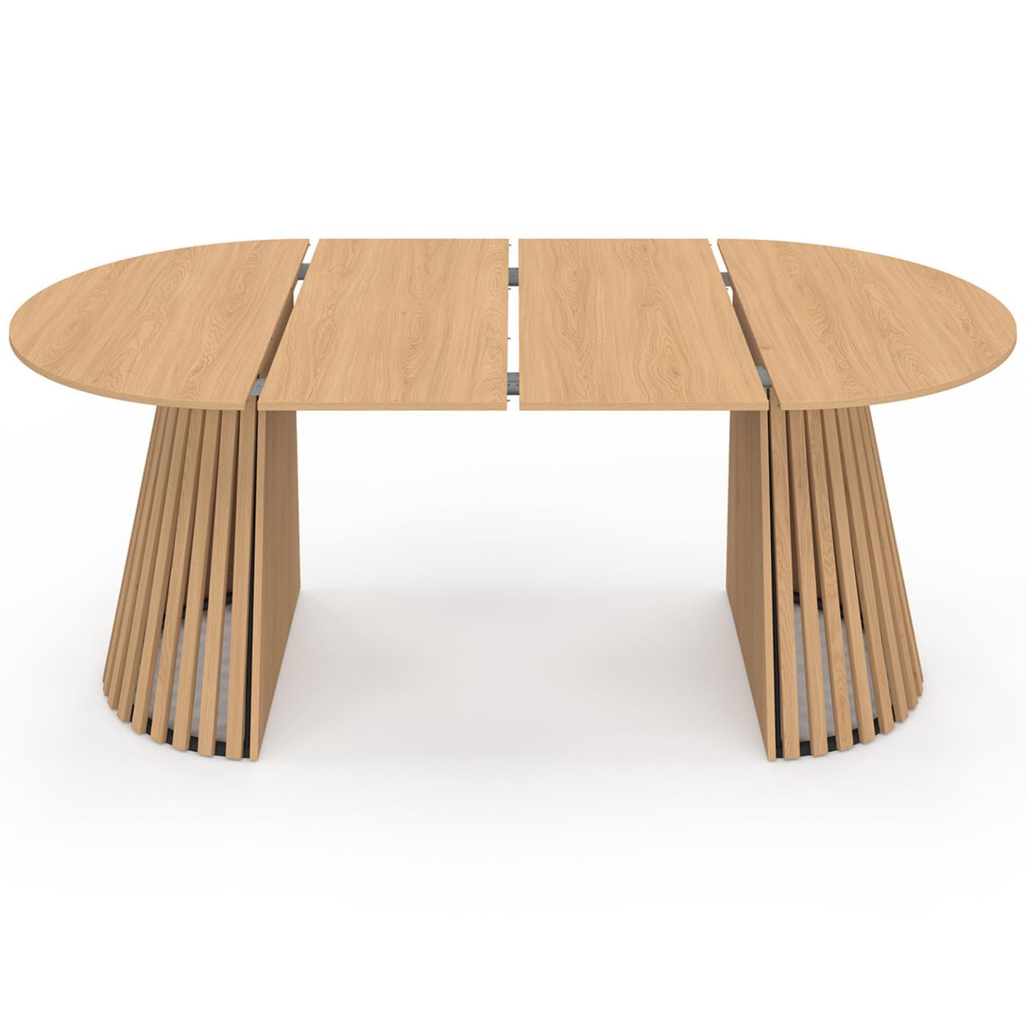 IDMarket - CARMEN tavolo da pranzo rotondo allungabile 4-10 persone gamba in legno 110-200 cm