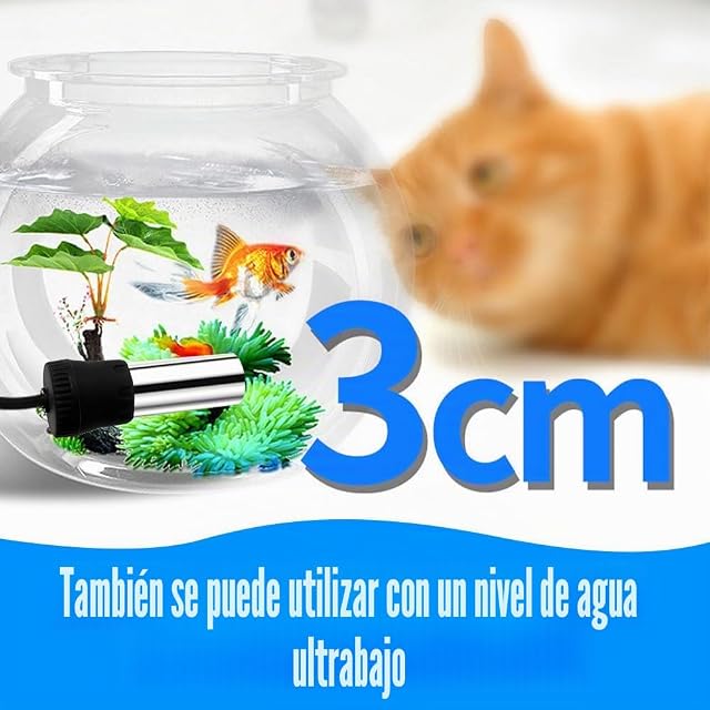 Foto 6 de 7 de DONGKER Calentador de agua sumergible para acuario, 28 ℃ 5 W/10 W/20 W, mini USB calentador de acuario