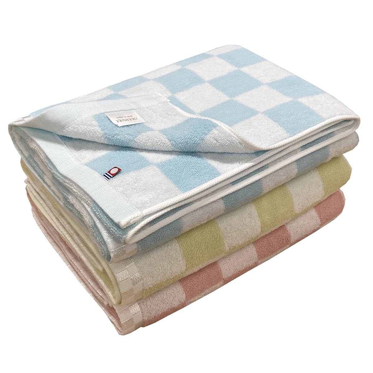 Amazon｜今治タオル バスタオル 3枚組 3色組 パステルカラー チェック