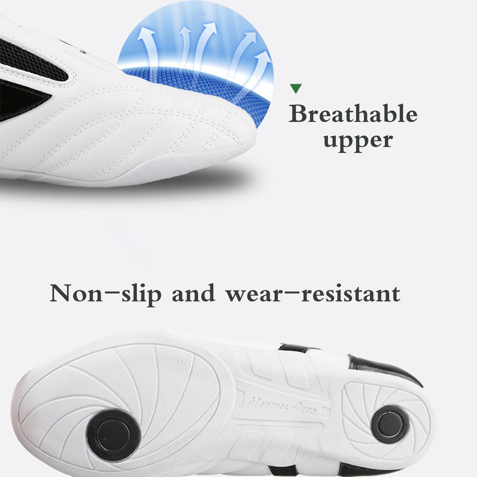 Sneakers per Arti Marziali Traspiranti,Scarpe Taekwondo Traspiranti,Scarpe Kung Fu Taekwondo,Comode,Resistente all'Usura,Adatto per L'Esercizio Mattutino