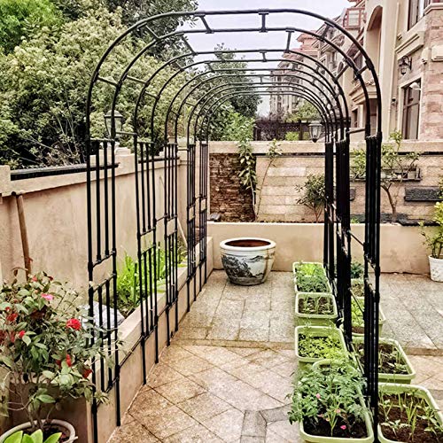 Arche à rosiers noire de 1,8m pour jardin et plantes grimpantes