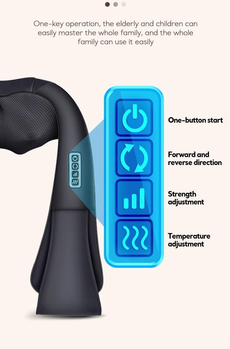 4D Shiatsu Neck, Shoulder and Back Massager with Heat Deep Kneading Massage for Body Relax Use at Home, Car, Office, best gift for the holidays.