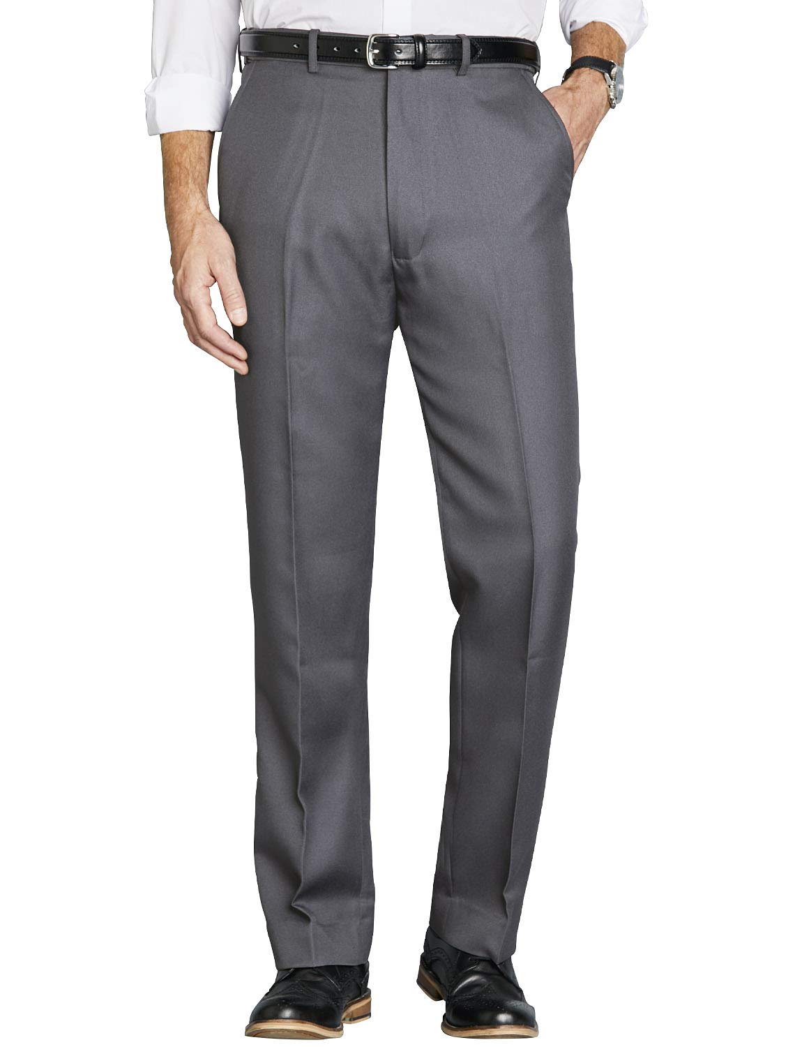 Chums Men's HIGH-Rise Trousers Poly Twill Pants with Stretch Waist Grey 44W / 27L