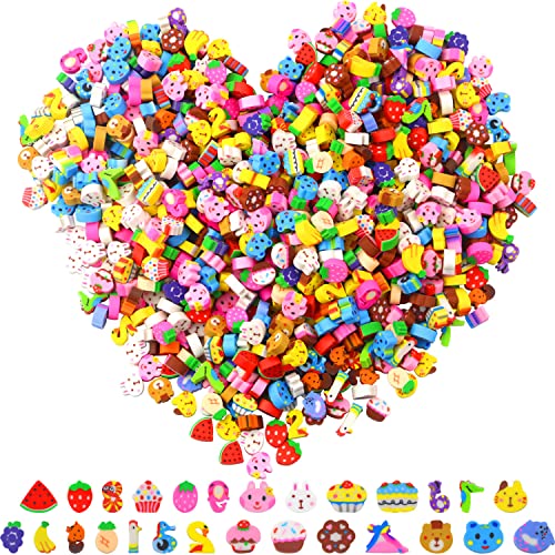 PRALB 800 Pcs Mini Cute Erasers, Cake, Animal,...