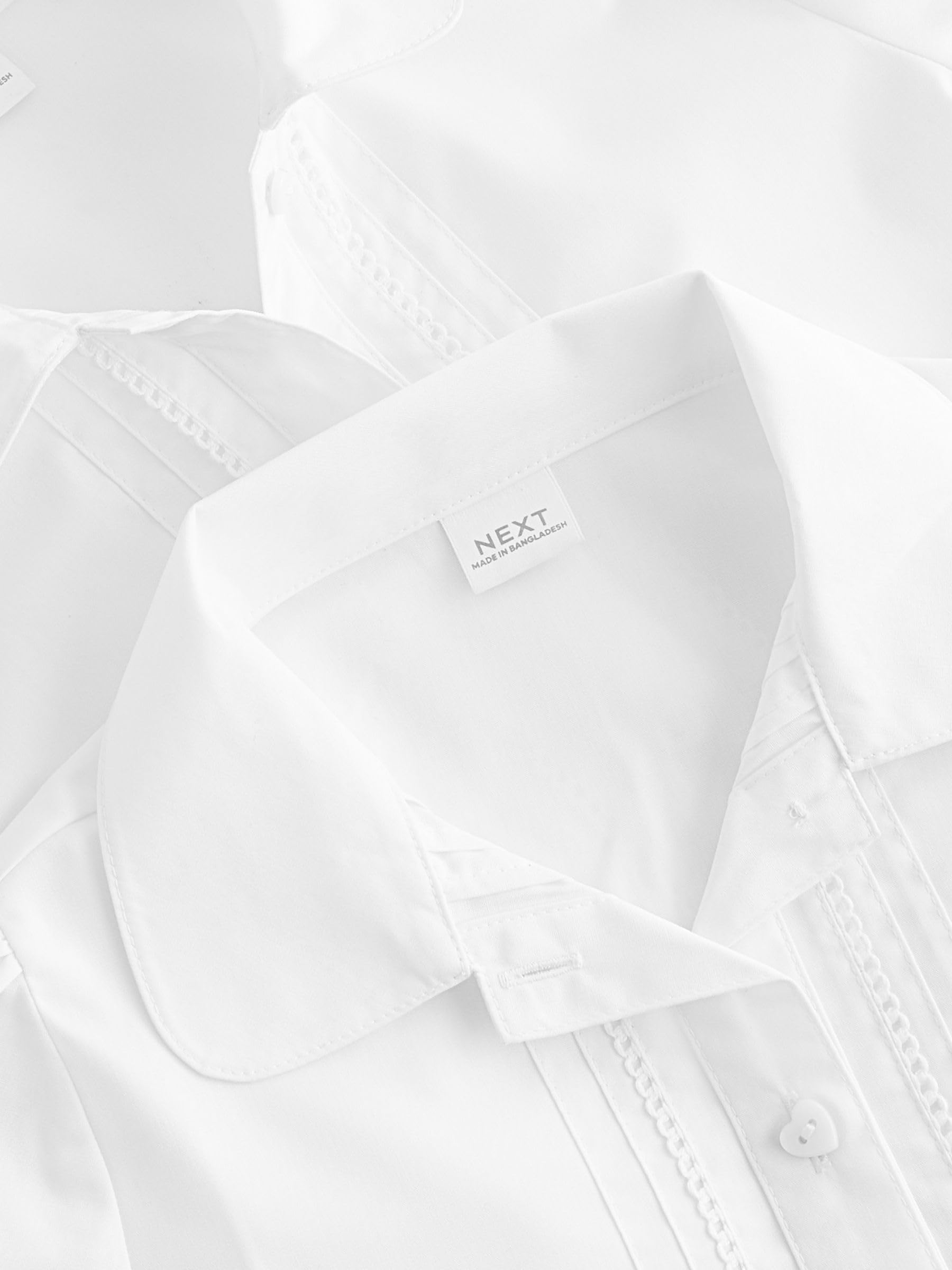 NEXT Niñas Pack de 2 Blusas Escolares de Manga Larga con Ribete de Encaje