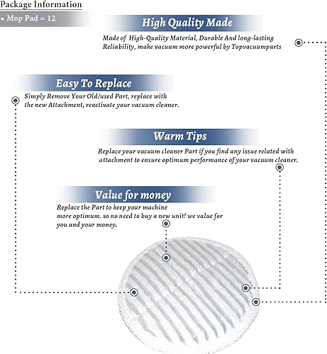 Miniatura 3 de Replacement For Bissell Mop Pad Fits 2039A, 2039, 20391, 20395, 2039H, 20399, 20393, 2315A, 2307, 2315, 23157, 23158, 23159 Bissell Vacuum Scrubby