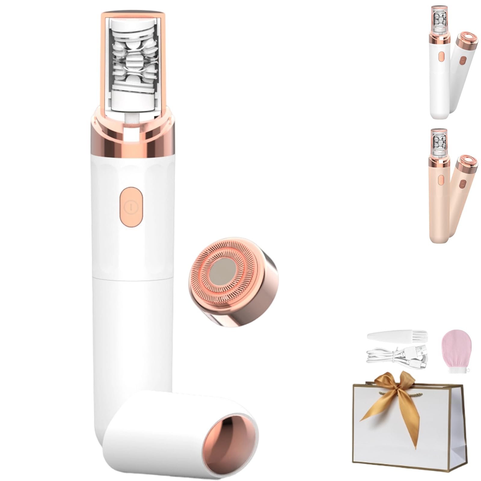 Epilsmooth Pro - Epilateur Visage Femme, épilateur Rechargeable 2 En 1 Avec Lumière LED, épilation Précise Sans Douleur, Pour Visage Menton Lèvre Supérieure (1PC-Blanc)