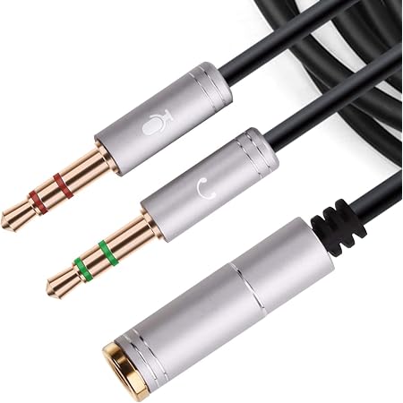 NANYI 3.5mm 4 Pin Female to 2x3.5mm 3 