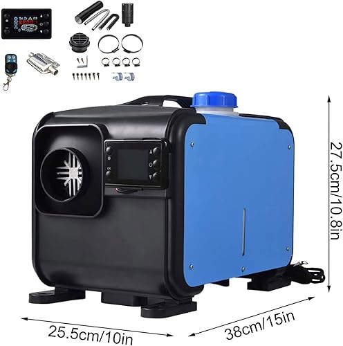 Miniatura 6 de Calentador diésel de 8 KW de 12 V calentador de estacionamiento todo en 1 con monitor LCD y control remoto kit de calentador de aire diésel portátil