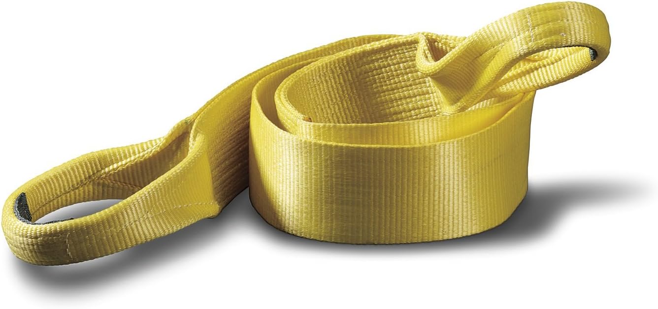 WARN 88897 Nylon Webbing Winch Tree Trunk Protector Rigging Strap, 7.2 Ton (14,400 lb) Capacity, 2" Width x 8' Length, Yellow
