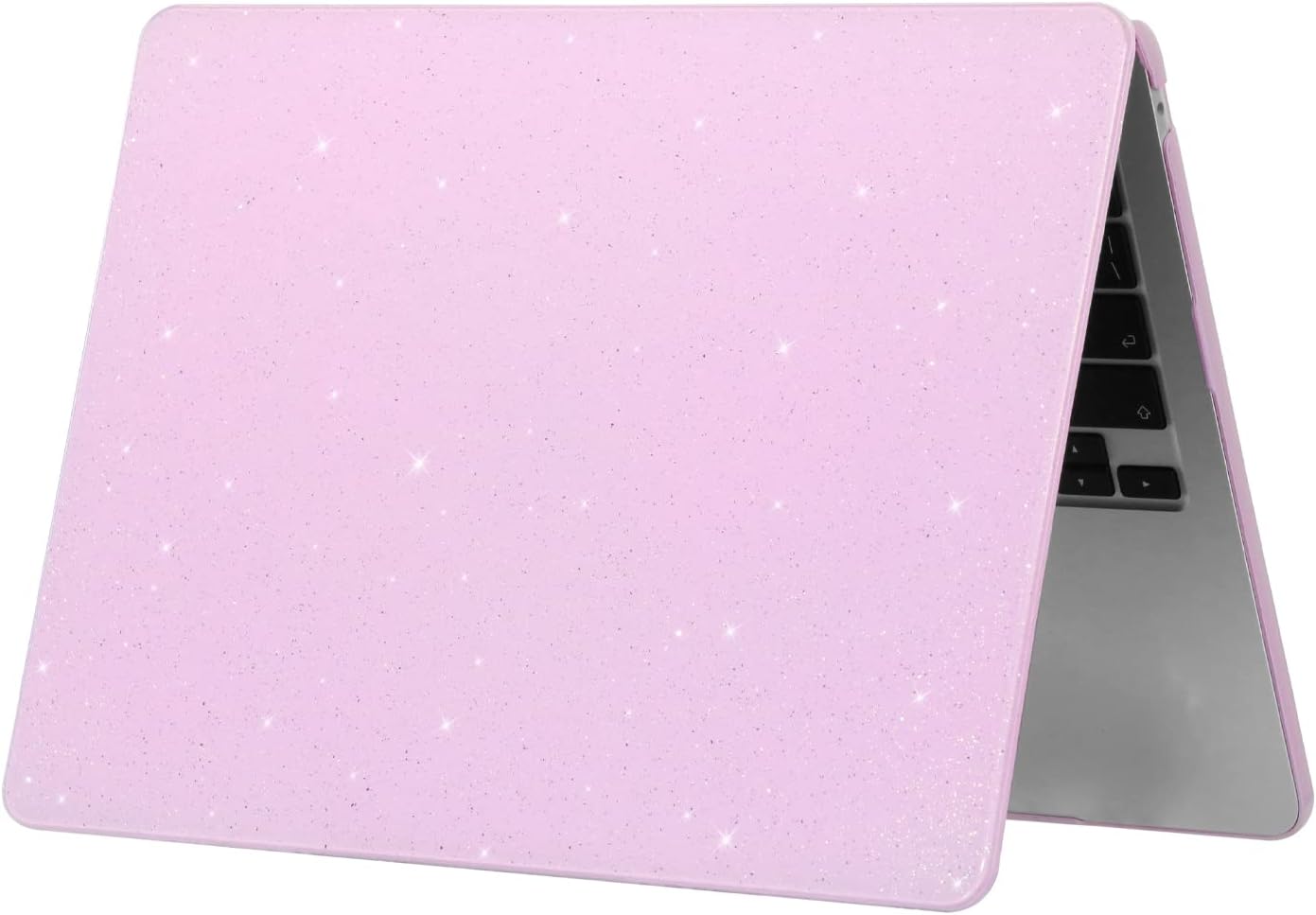Laptop Hard Shell Case Compatible with New MacBook Air 13 inch with Retina Display & Touch ID 2020 2019 2018 Release Model A1932 A2179 A2337 M1, Plastic Glitter Hard Shell Case Cover, Pink Sparkly