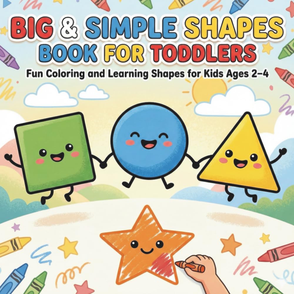 Big & Simple Shapes Book for Toddlers: Fun Coloring and Learning Shapes for Kids Ages 2–4