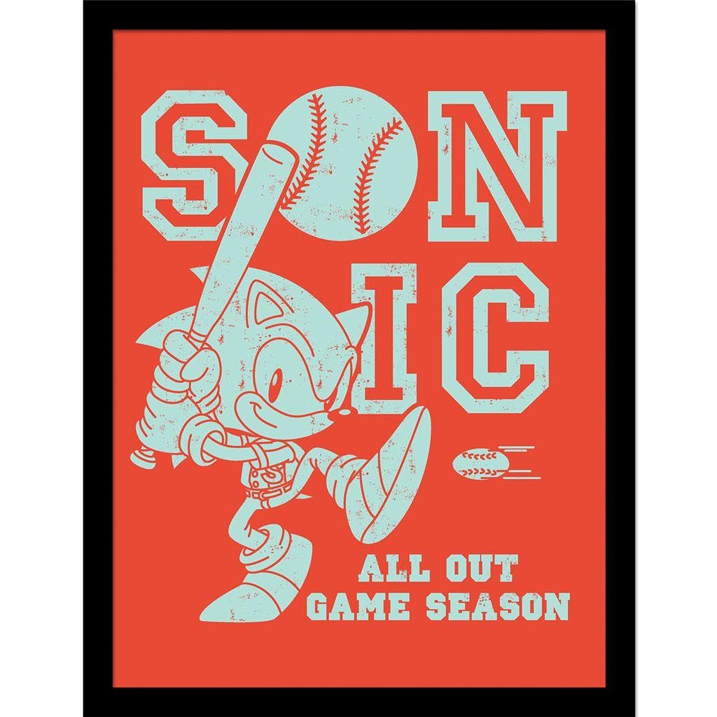 Sonic The Hedgehog Multicoloured All Out Game Season Framed Poster, 40Cm X 30Cm