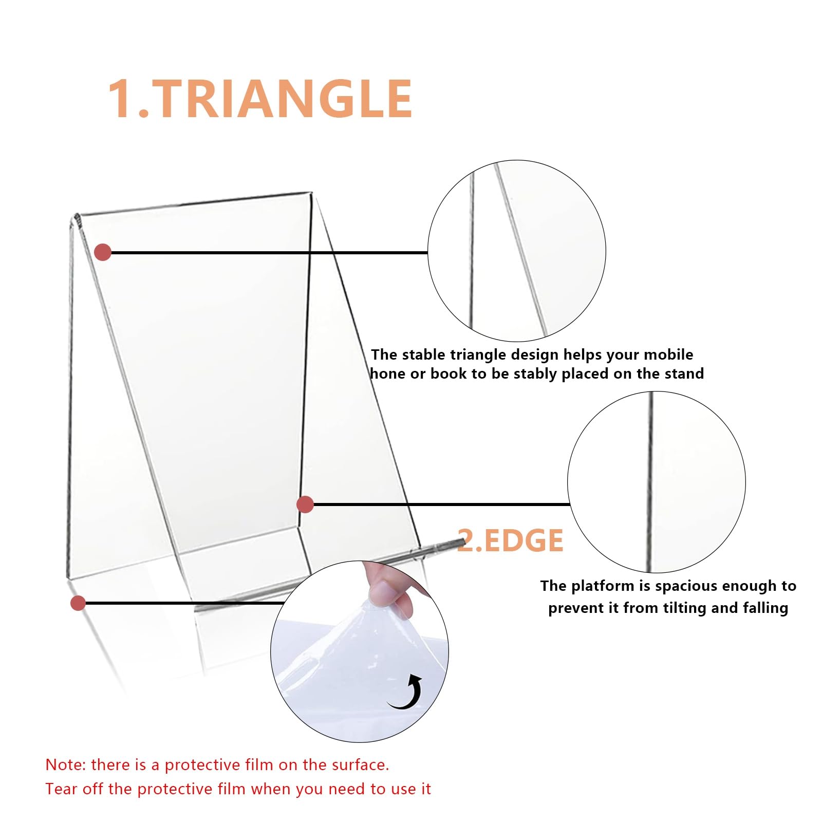 CheurYae Lot De 6 Présentoirs En Acrylique Transparent Pour
