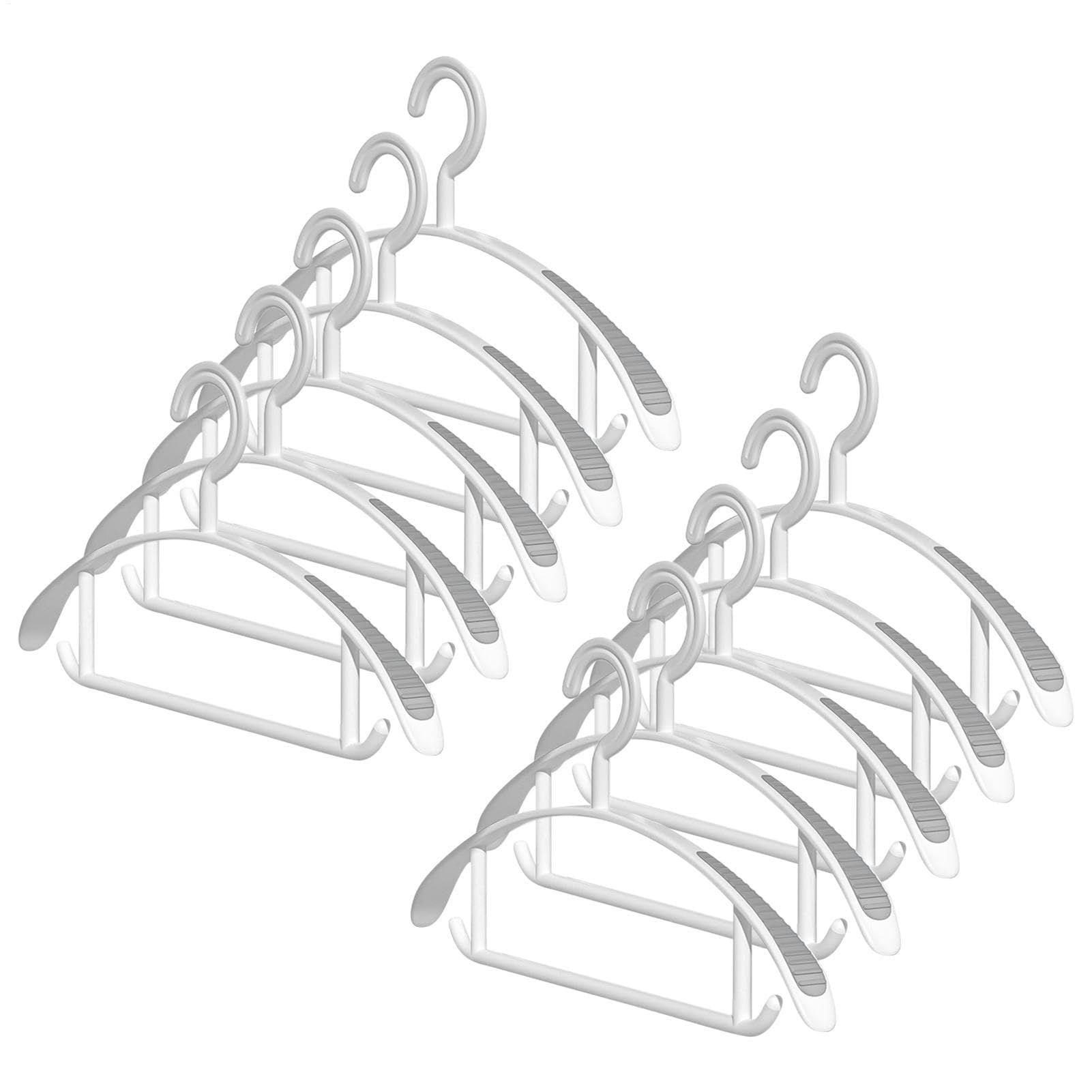 Coat Rack with Hooks Wide Shoulder - 10 Clothes,Sturdy Hangers Organizer with Pants,Space Saver