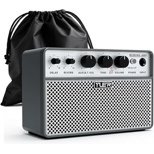 Yuer BA-10Pro 10W Acoustic Guitar Amp, Portable Vocal & Guitar Amplifier with Digital Delay/Reverb Effect Headphone Jack/OTG Wireles Small Guitars Amp for Recording, Practice, Travel with Carry Bag