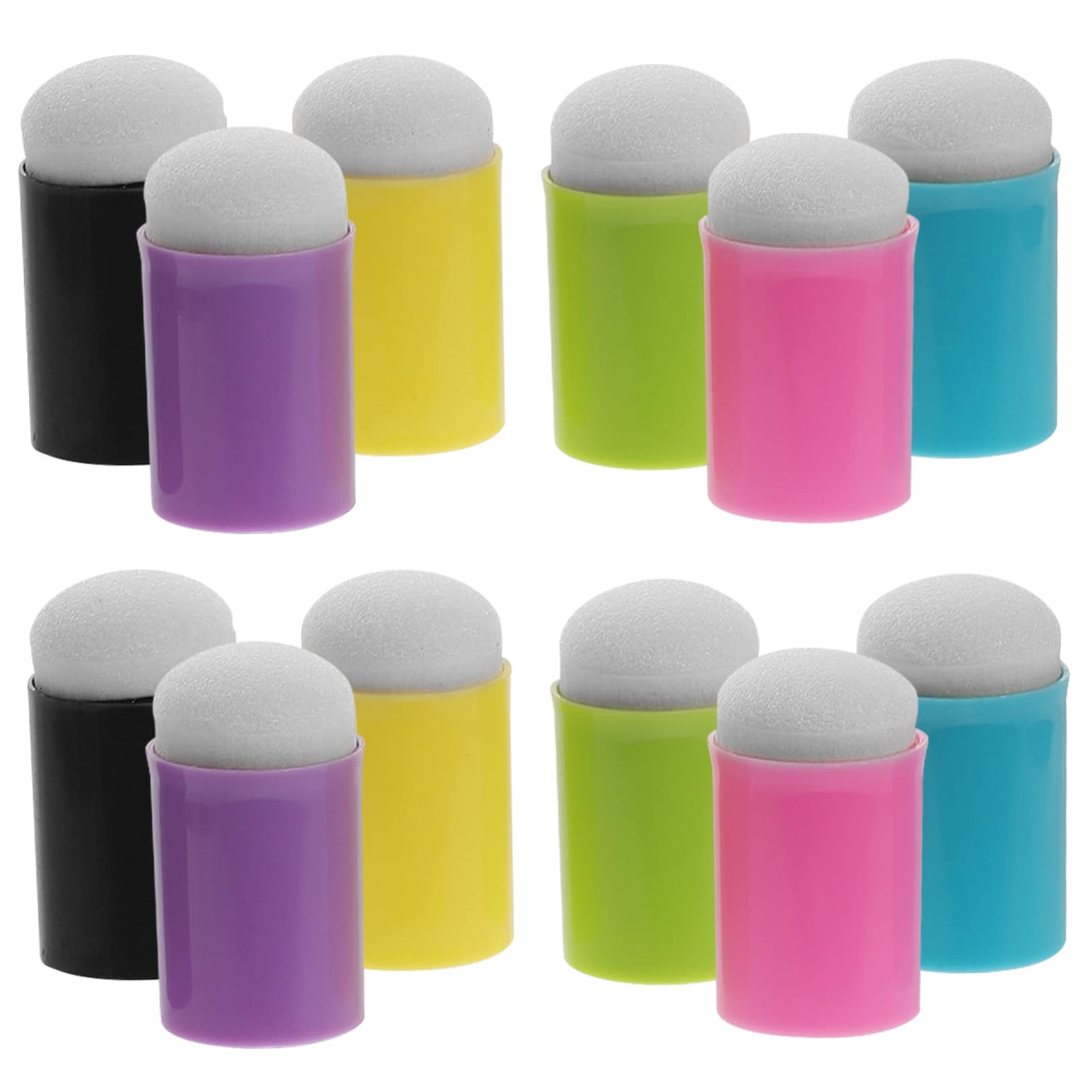 Angoily 12pcs Finger Painting Sponge Daubers Mixed Colors Easy Clean Stamping Art Craft for Boys and Girls Families