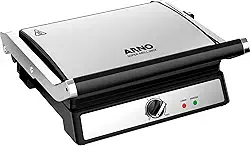 Grill Super Inox Arno XL GGRA - Grande Capacidade com Abertura 180° e Placas Antiaderentes, 220V