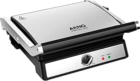 Grill Super Inox Arno XL GGRA - Grande Capacidade com Abertura 180° e Placas Antiaderentes, 110V
