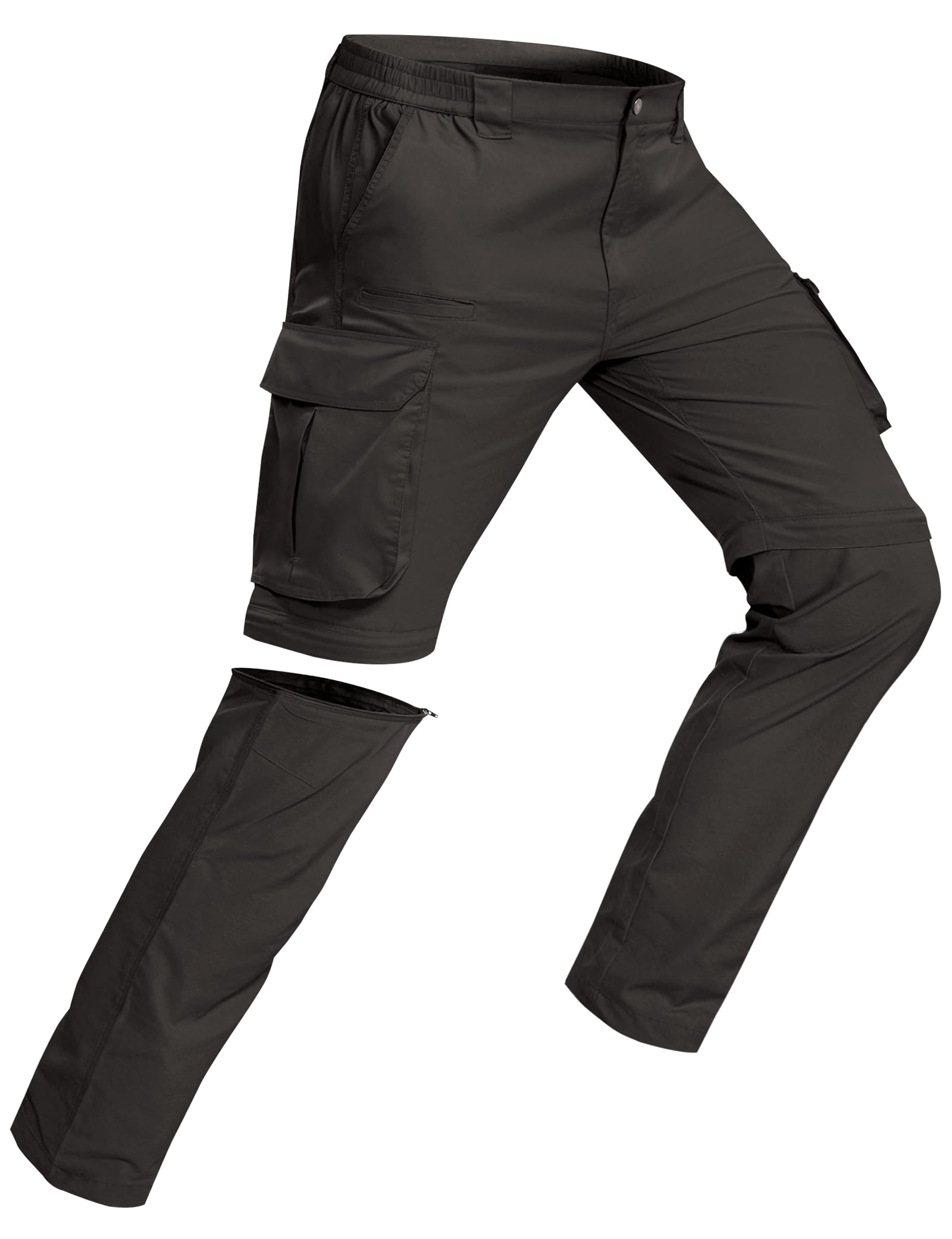 Convertible Mens Hiking Pants Zip Off Fishing Pants for Men 8 Pockets for Camping Travel Fishing
