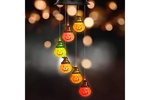 Lingtoolator Solar Pumpkin Wind Chime