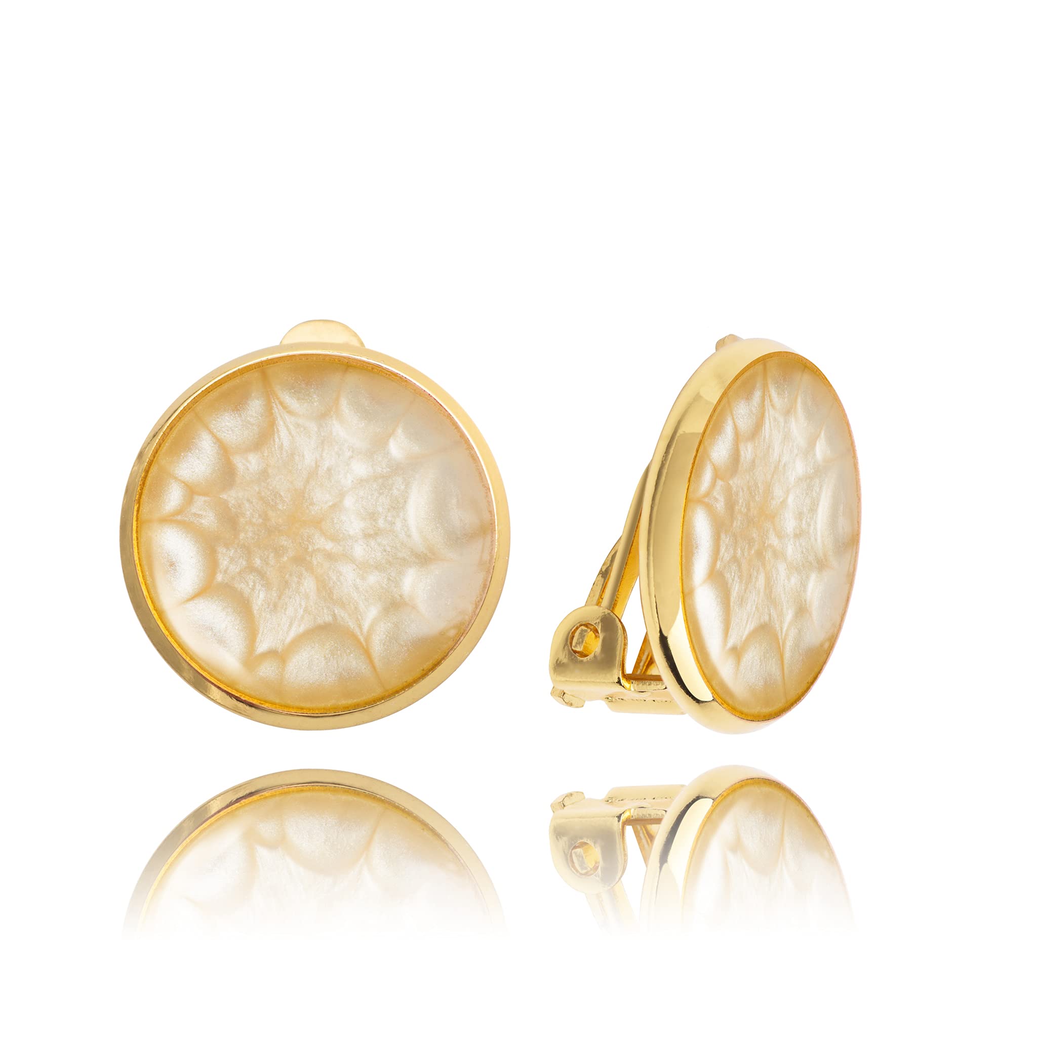 Pendientes de Clip Orejas No Perforadas Elegantes Clásicos Pequeños Redondos Joyería Mujer