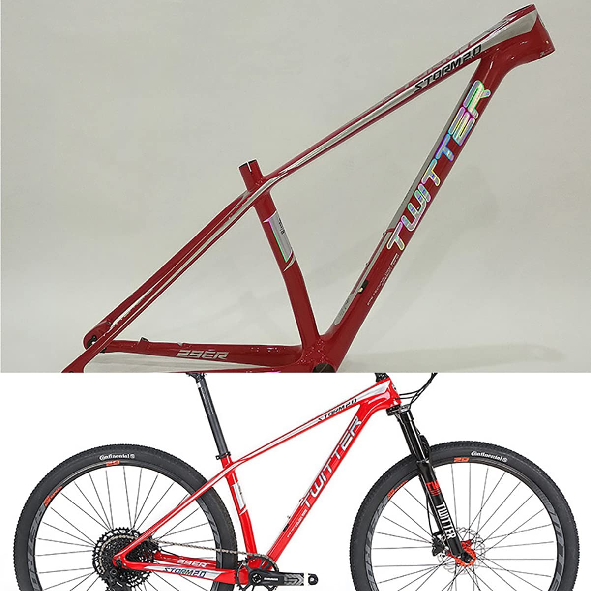 Cadre VTT Rigide En Carbone Tideace 29 Pouces - Taille 15/17/19/21", Axe 12x142 Mm, Sans Suspension, Garantie 2 Ans