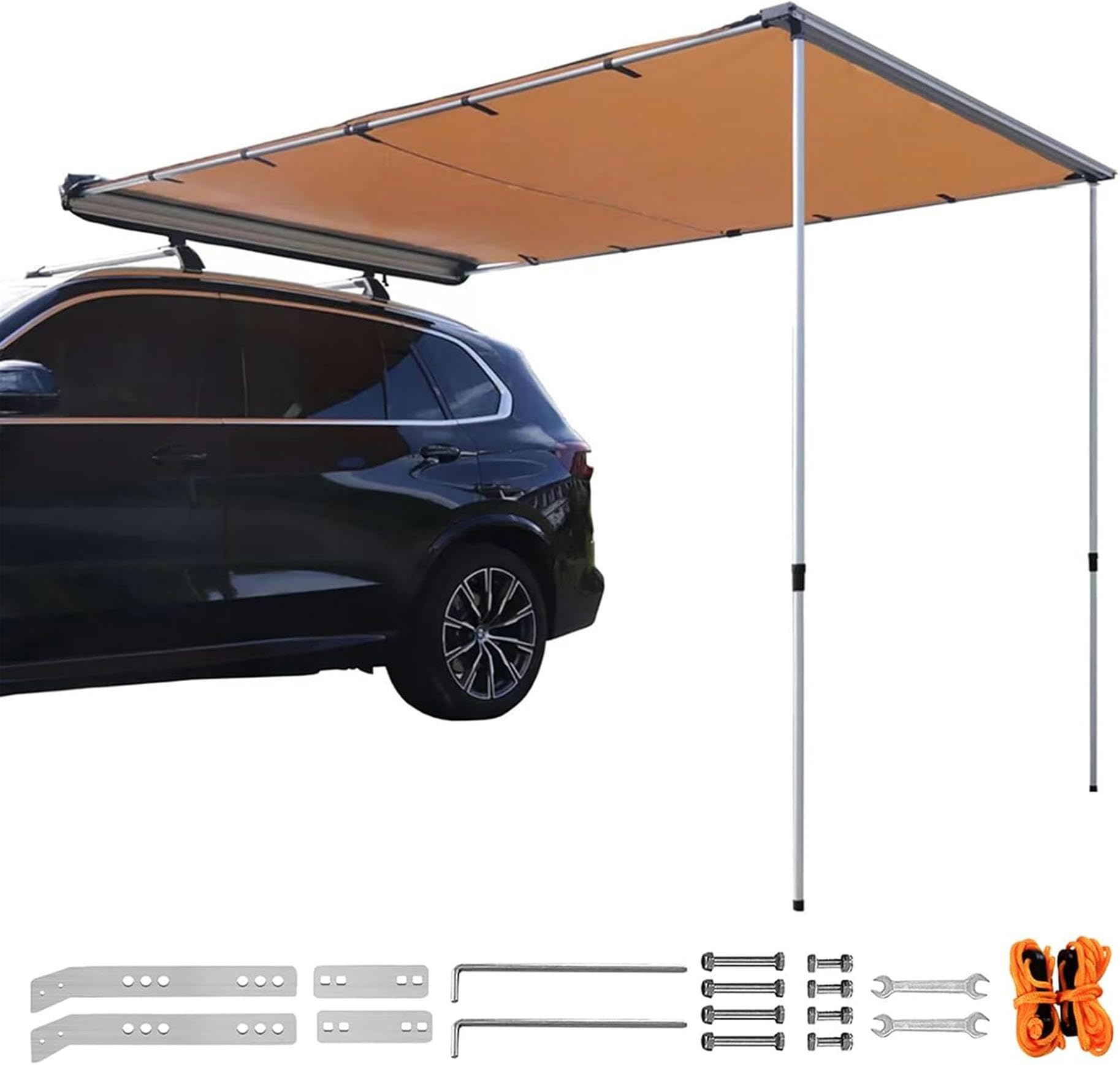 Tenda da Tetto Auto, Veranda Camper, Toldo Retráctil Extraíble con Bolsa de Almacenamiento Impermeable, Altura Ajustable