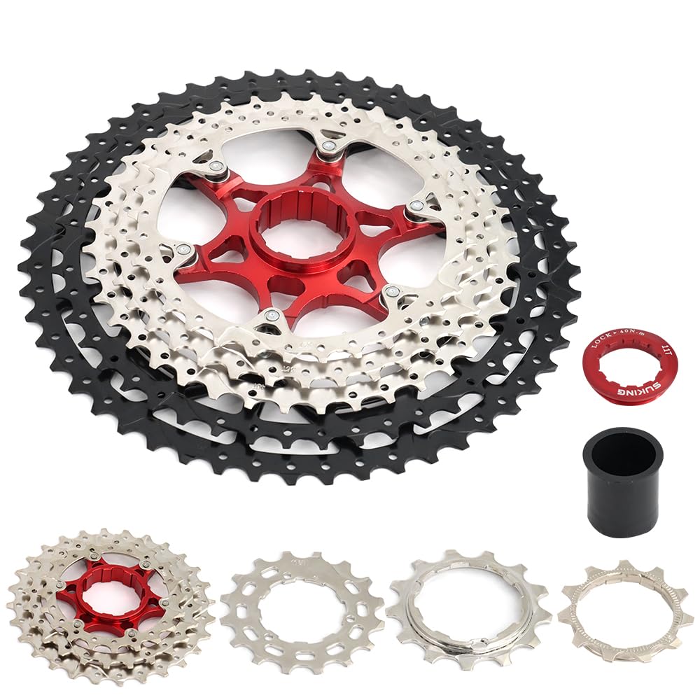 BESNIN 11 Speed/12 Speed Cassette 11-50T 11-52T Bike Freewheel Replacement for Road Bicycle, MTB, BMX (11-52T, 11S)