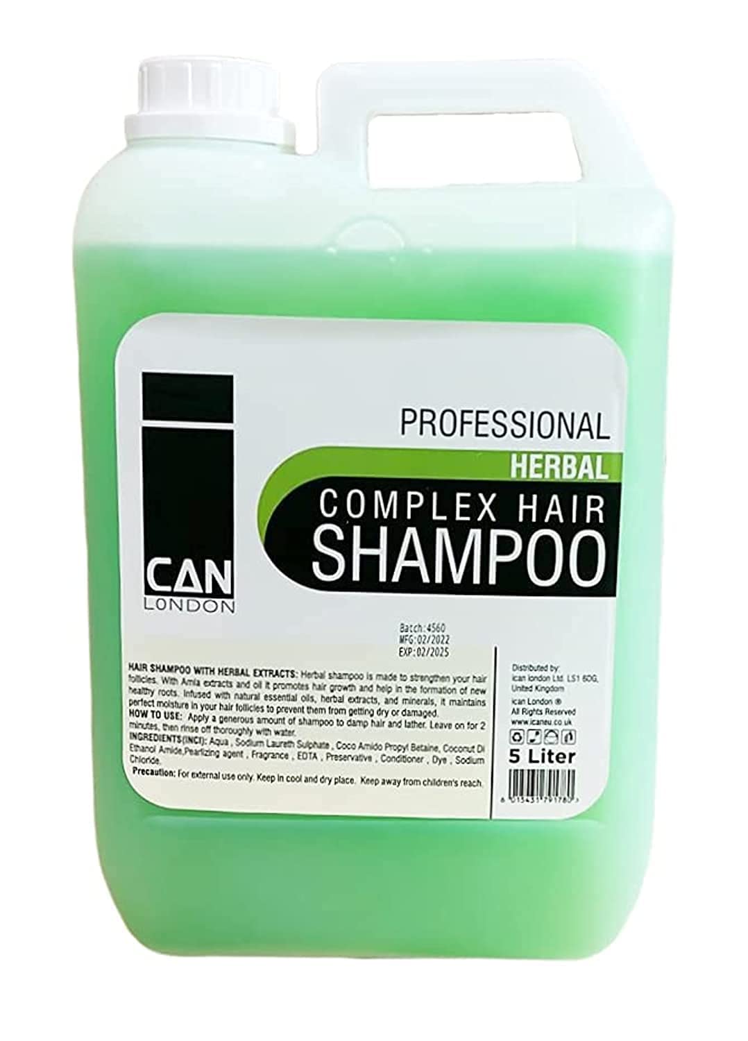 ican london herbal complex shampoo 5 litre salon size