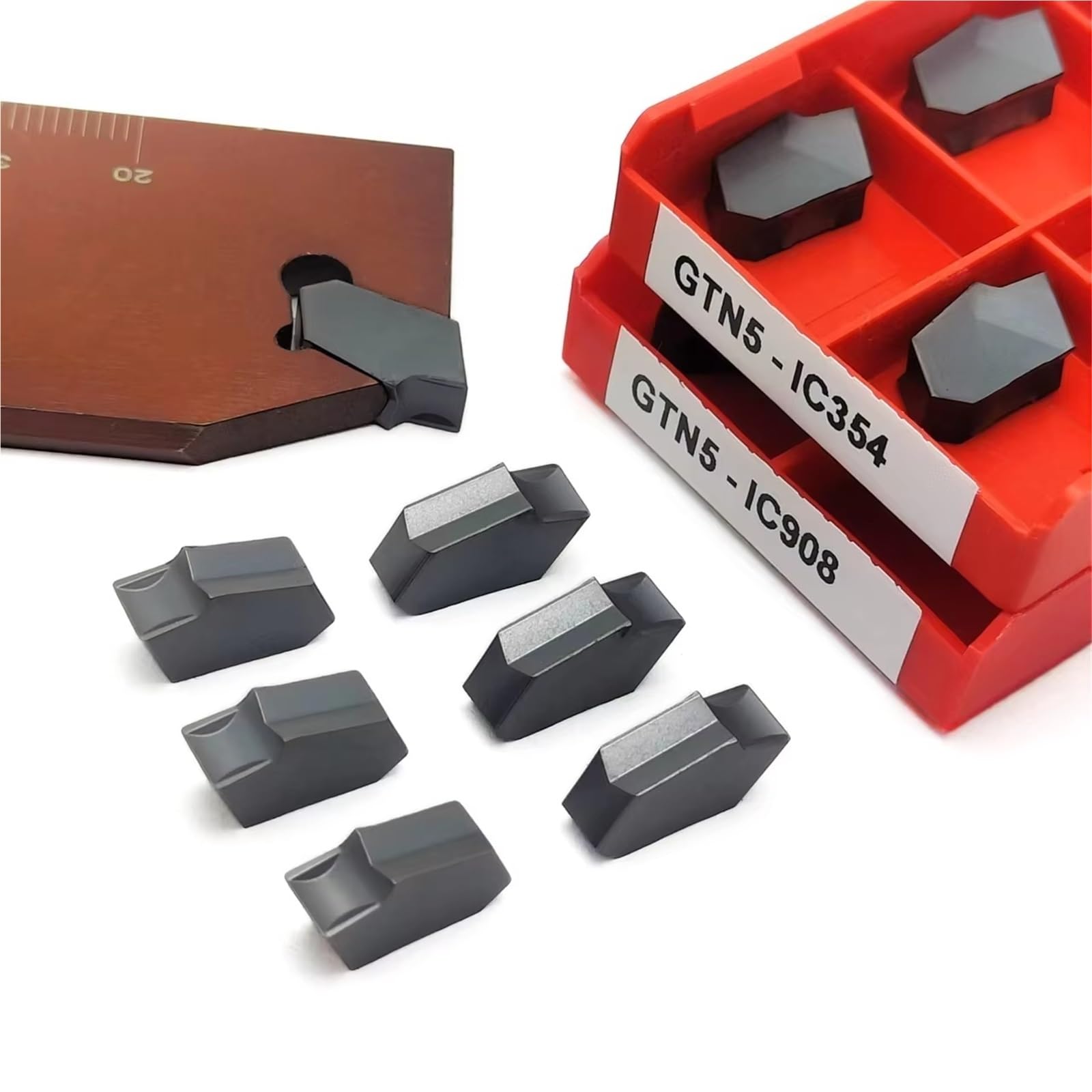Porte-outil De Coupe À Rainurer De Haute Précision HRsK NCIH32-05, 10 Pièces, Plaquettes En Carbure GTN5-IC908 GTN5-IC354, Plaquettes De Rainurage GTN 5 Mm Plaquettes de Carbure CNC(32-05 and IC354)