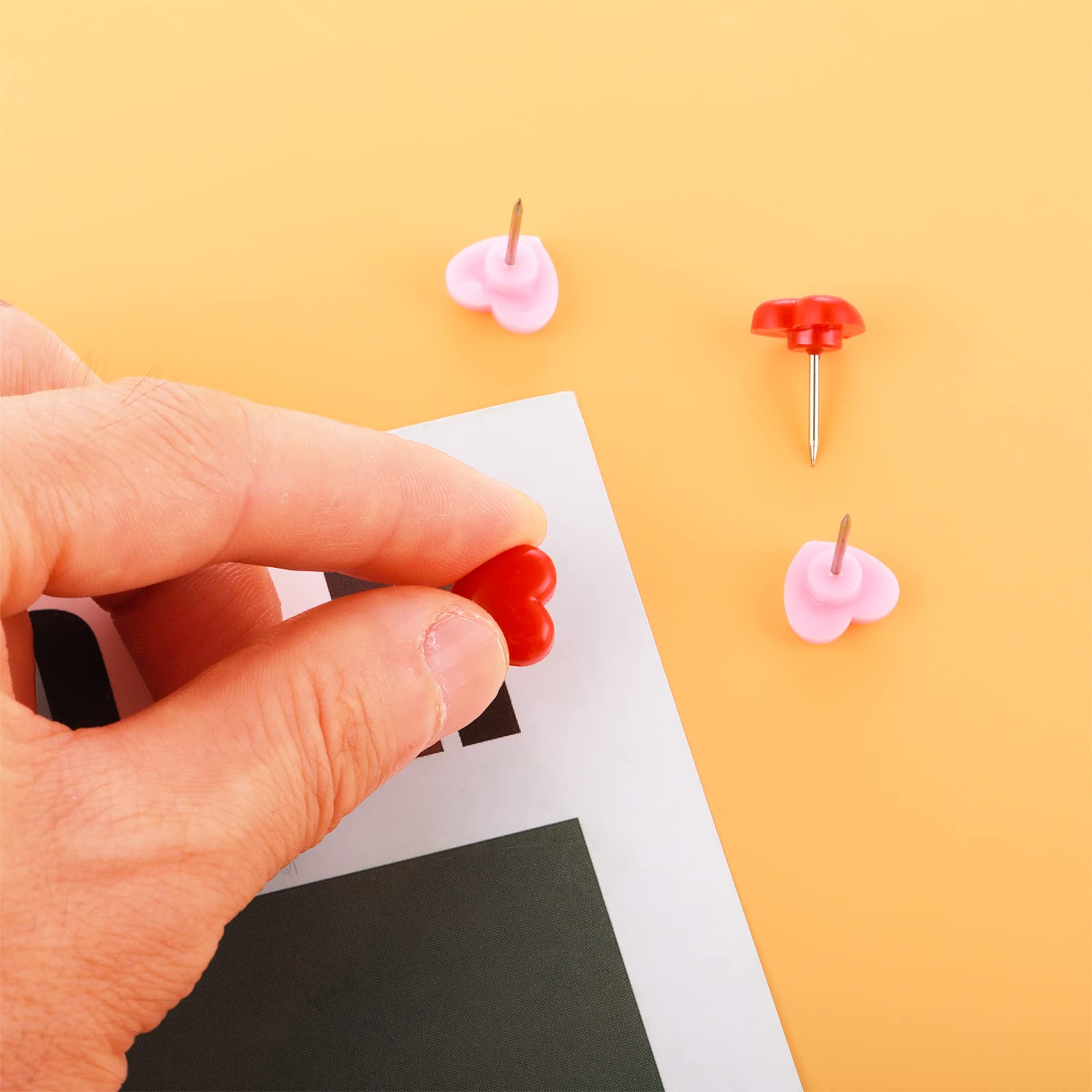 100 Puntine A Cuore Per Bacheche In Sughero - Colorate E Pratiche Per Casa, Ufficio E Scuola - Foto 4