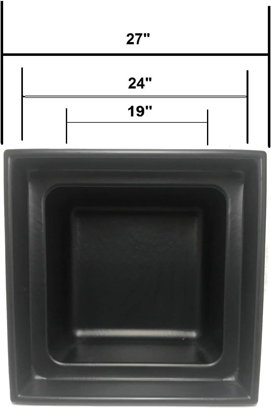 CUSTOM PRO 24x24 INCH Heavy Duty Fountain and Waterfall Basin Reservoir for DIY Water Features is Durable, Sturdy and Versatile, Has Pump Access Door, Will Not Rust