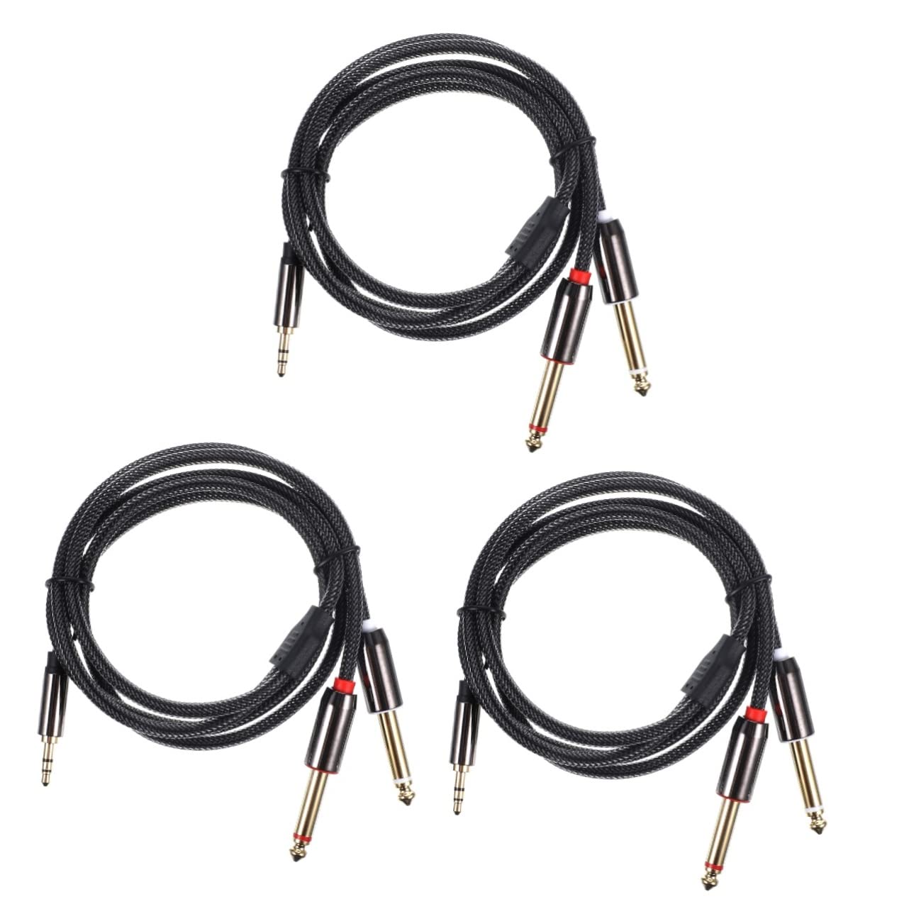Gatuida 3pezzi Cavo Audio Adattatore Splitter Per Stereo e Mono Compatibile Con Laptop Smartphone Altoparlanti e Mixer Audio Connessione Stabile e Bassa Impedenza Placcato Per Qualità