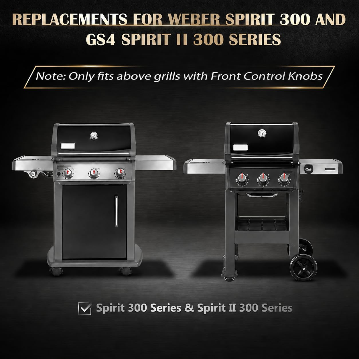 QuliMetal 69787 Bruciatore a griglia in acciaio inox 304 per Weber Spirit serie 300, Spirit II E310
