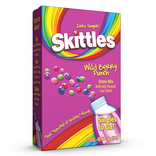 Miniatura 3 de SINGLES TO GO! Skittles Wild Berry Punch - Mezcla de bebida (paquete de 6)