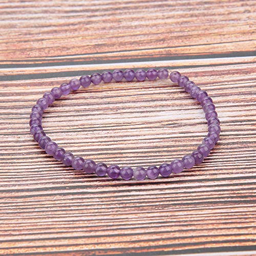Balibali 4Mm Mini Gemstone Energy Bracelets Tiny Amethyst Bracelet Natural Stone Statement Bracelet Charm Beaded Couples Bracelets #TOP4