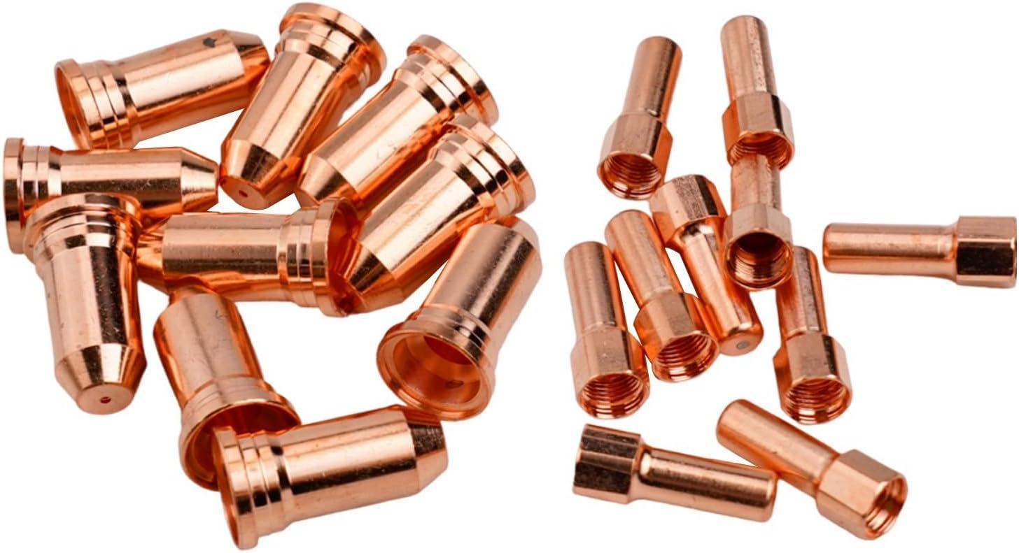 Plasma Cutter Consumables Set, 20pcs PT100 IPT-100 Electrode (MT52556) and Nozzle Tip (MT51246) 1.2mm, Compatible with WS OEM Torch, Replacement Electrode and Nozzle for Plasma Cutter