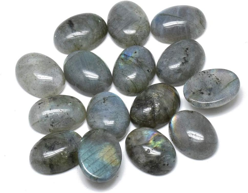 Fashewelry 10Pcs Natural Rose Quartz Cabochon Stone Oval Beads 40x30mm Large Flat Back Gemstone Chakra Healing Crystal Cover Cabs for Jewelry Making