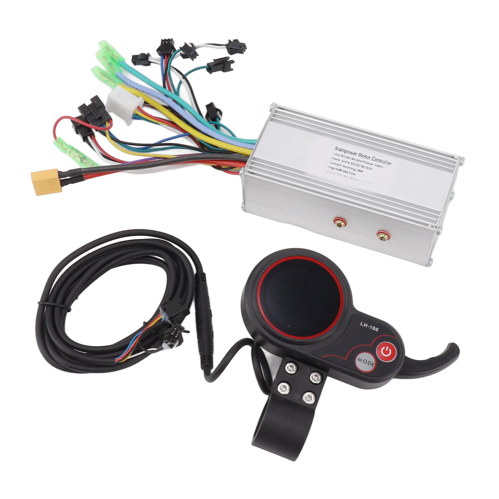 BuyWeek Kit Controller Brushless Bici Elettrica Controller Onda Sinusoidale 36V 48V 60V 1000W 38A 3 Modalità con Display LH100