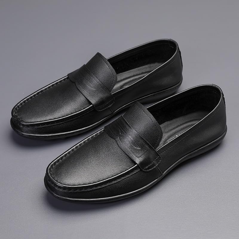 Men's Casual Loafers Slip On Genuine Leather Shoes Male Lightweight Driving Shoes Moccasins Classic Loafer Flats Boat Shoes Outdoor Walking Shoes3