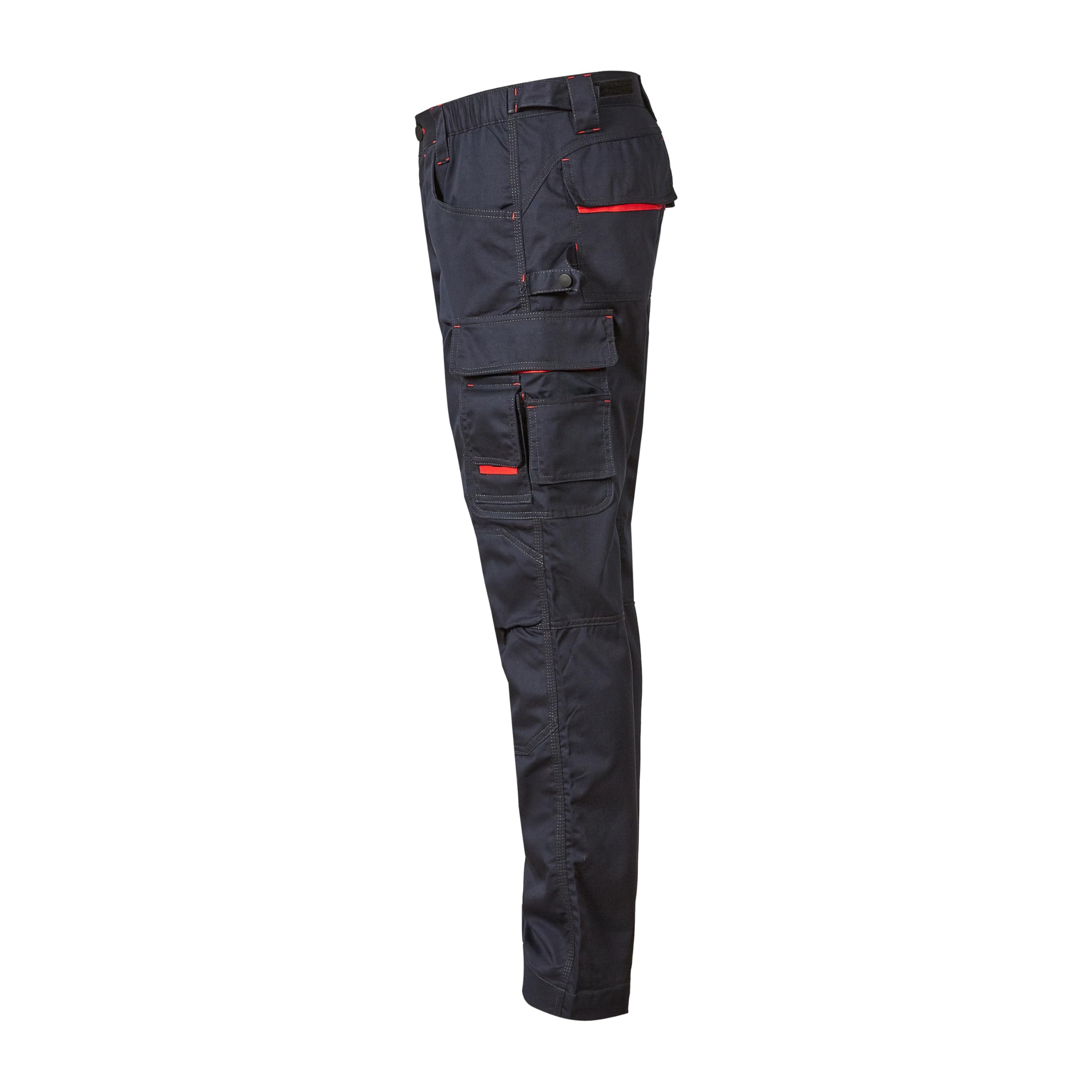 U-Power SMILE, Pantalón de trabajo para hombre, pantalón cargo con cintura elástica, con bolsillos para rodilleras, multibolsillos, tela cómoda, ropa exterior resistente y duradera - Deep Blue